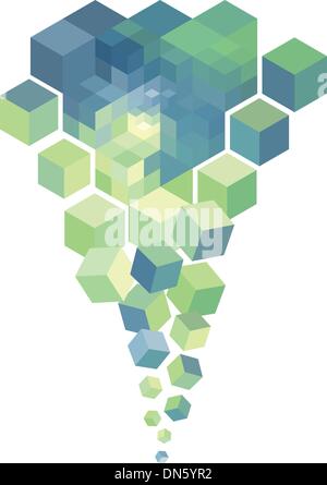 abstract 3d cubes, vector background Stock Vector