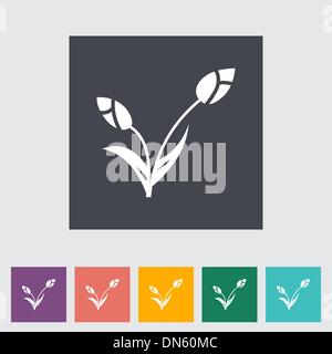 Tulip single flat icon. Stock Vector