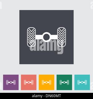 Chassis car single flat icon. Stock Vector