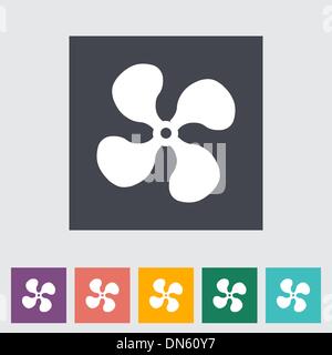 Fan single flat icon. Stock Vector