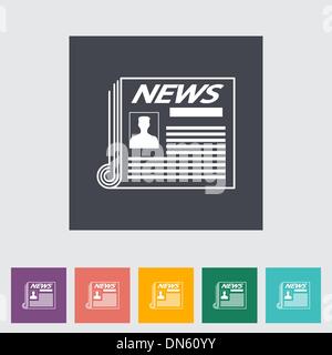Newspaper flat icon. Stock Vector