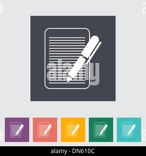 Document single flat icon. Stock Vector