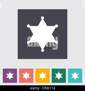 Police single flat icon. Stock Vector