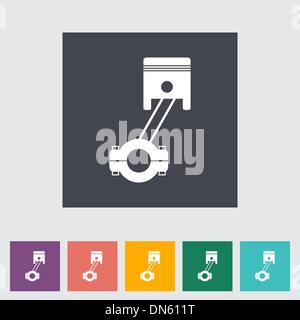 Piston single flat icon. Stock Vector