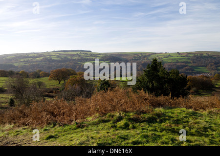 Rhymney Valley Ridgway Footpath, above Ystrad Mynach, Gwent, South Wales Valleys. Stock Photo