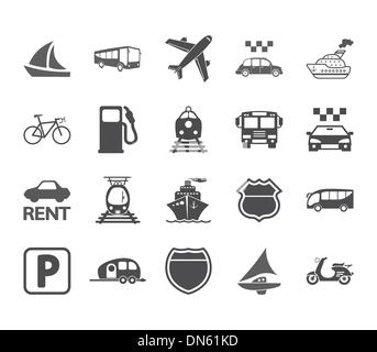Transportation icon set. Stock Vector