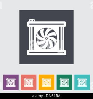 Radiator fan flat icon. Stock Vector