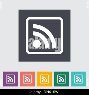 Rss flat icon. Stock Vector