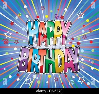 happy birthday greeting on colorful background vector Stock Vector