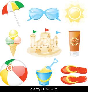 Icon set Vacations Stock Vector