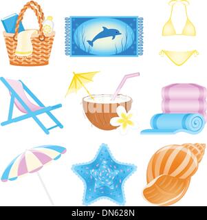 Icon set Vacations Stock Vector