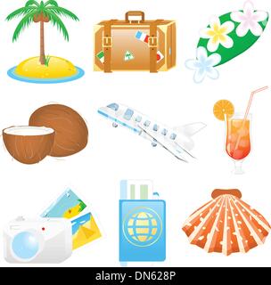 Icon set Vacations Stock Vector