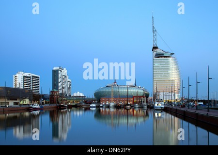 Mediterraneo shopping centre, Atlantic Hotel Sail City, Climate House Bremerhaven 8° East, Havenwelten quarter, Columbus Center Stock Photo