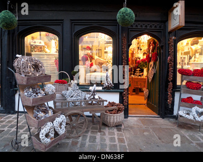 Shrewsbury Shropshire England UK Christmas Shopping Timbered Stock