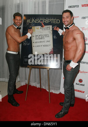 Las Vegas, Nevada, USA. 19th Dec, 2013. Chippendale members Jaymes Vaughan and James Davis attend Las Vegas Weekly 15th Anniversary party at the Havana Room on December 18, 2013 inside The New Tropicana in Las Vegas, Nevada. Credit:  Marcel Thomas/ZUMAPRESS.com/Alamy Live News Stock Photo