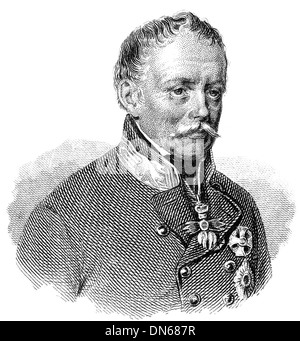 John Joseph Wenceslaus, Count Radetzky of Radetz orJohann Josef Wenzel Graf Radetzky von Radetz, 1766 - 1858, a Czech nobleman Stock Photo