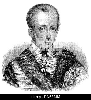 Portrait of Ferdinand I, 1793 - 1875, Emperor of Austria, President of the German Confederation, as Ferdinand V King of Hungary Stock Photo