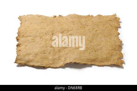 Sheets of handmade paper, produced from straw pulp. Stock Photo