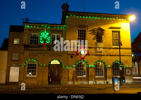 The Town Hall at Christmas, Stratford-upon-Avon, Warwickshire, UK Stock Photo