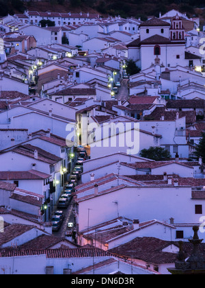 Night view. Town of Grazalema, Natural Park of Sierra de Grazalema. Ruta de los Pueblos Blancos. Cádiz. Andalucia. Spain. Stock Photo