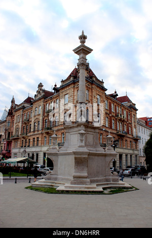 great old architectural ensemble in Lvov city Stock Photo