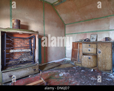 Room in Abandoned House, South Uist, Scotland Stock Photo