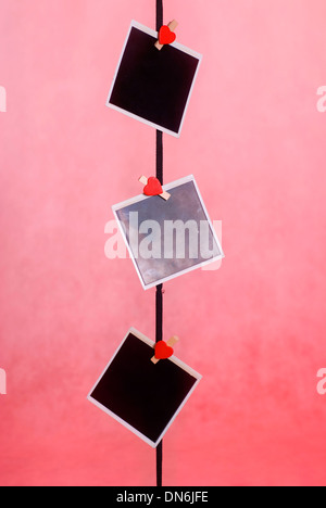 Old Film Blanks Hanging on a Rope Stock Photo