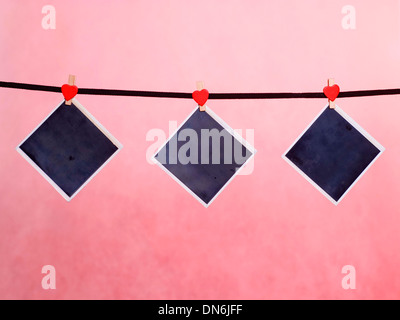 Old Film Blanks Hanging on a Rope Stock Photo