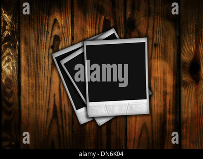 photo on wood plank background Stock Photo