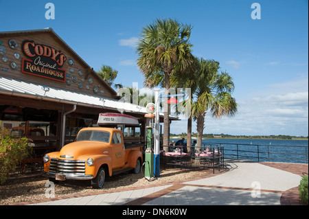 Sumter Landing in the Villages Florida USA Cody's Roadhouse a lakeside restaurant Stock Photo