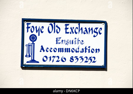 Fowey Old Telephone Exchange B&B Cornwall UK Stock Photo