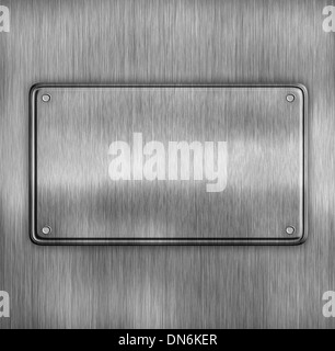 Blank textured metal rectangle sign plaque isolated on a white ...