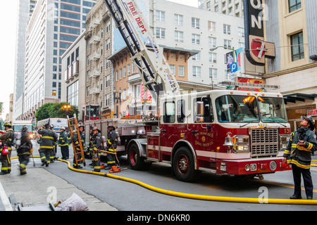 Firefighters in action, San Francisco, California, USA Stock Photo