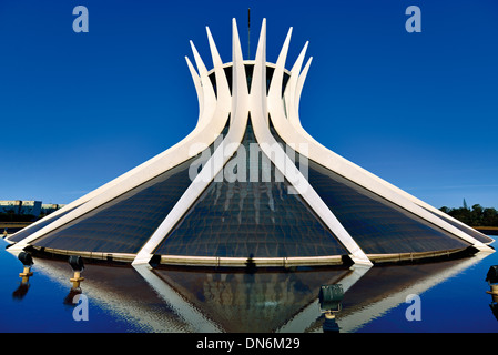 Brazil, Brasilia: Metropolitan Cathedral Nossa Senhora da Aparecida by Oscar Niemeyer Stock Photo