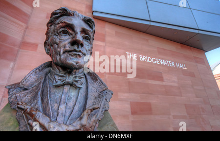 Sir John Barbirolli by Byron Howard Statue Bridgewater Hall international concert venue Manchester city centre England UK