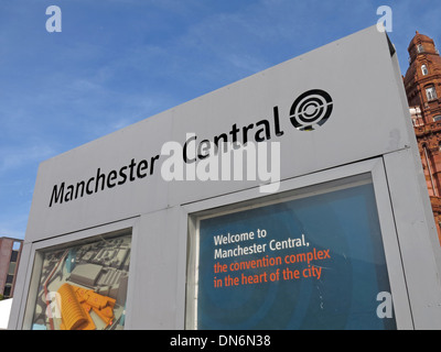 Manchester central sign, Exhibition centre, Lancashire England UK Stock Photo