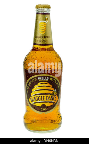 Bottle of Waggle Dance Honey Beer. Stock Photo