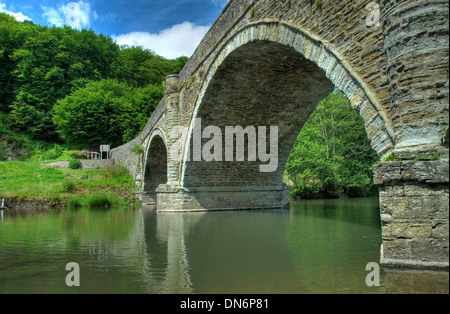 Dinham Bridge near Ludlow Castle, Shropshire, England. Stock Photo