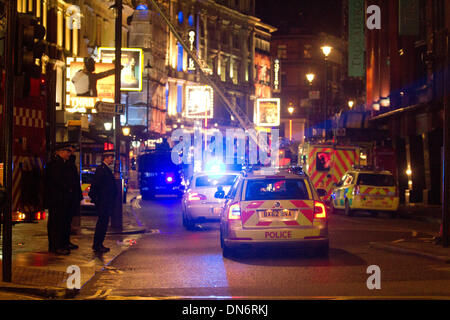 London, UK. 19th December 2013. A ceiling collapsed on an audience at the Apollo Theatre in Soho London during a performance with 76 people treated for injuries and 7 seriously Credit:  amer ghazzal/Alamy Live News Stock Photo