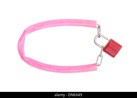 bike lock on white background (with clipping path) Stock Photo