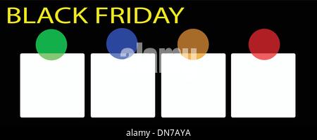 A Black Friday Banner with Square Label Stock Vector