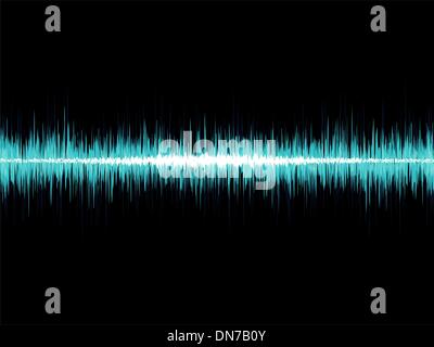Blue sound wave on white. + EPS10 Stock Vector