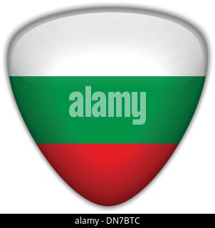 Bulgaria Flag Glossy Button Stock Vector