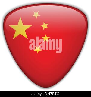 China Flag Glossy Button Stock Vector