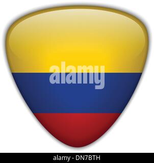 Colombia Flag Glossy Button Stock Vector