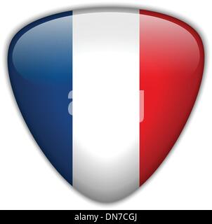 France Flag Glossy Button Stock Vector