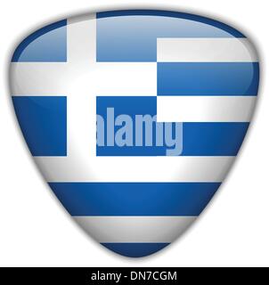 Greece Flag Glossy Button Stock Vector