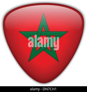 Morocco Flag Glossy Button Stock Vector