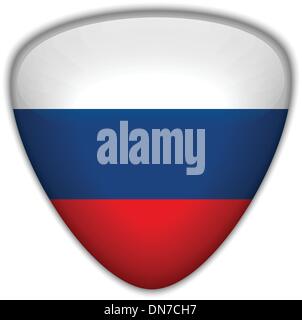 Russia Flag Glossy Button Stock Vector