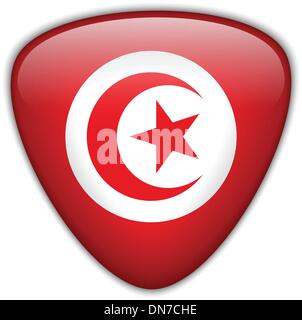 Turkey Flag Glossy Button Stock Vector